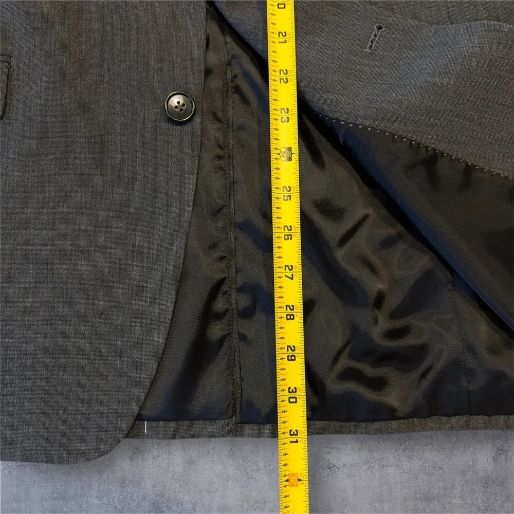 Chaps Men's 44L Gray Blazer Sport Coat Two Button Single Vent Suit Jacket